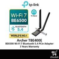 TP-Link Archer TBE400E BE6500 WiFi 7 Bluetooth 5.4 Tri-Band PCie Wireless Adapter for Desktop PC