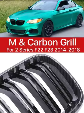 Lower Front Bumper Kidney Grills Carbon Fiber M Tech Color Chrome Grille For BMW 2 Series F22 F23 20