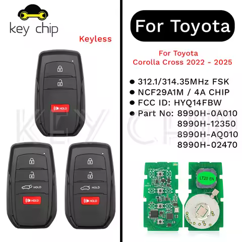 HYQ14FBW-2561 Smart Key For Toyota Corolla Cross 2022 - 2025 312.1/314.35MHz FSK 4A CHIP 8990H-0A010