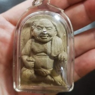 泰国督造坤昌财佛名師 Luang Phor Keow Wat Hui Ngor Phra Khun Chang be 2554 圣粉料制作 一颗黄水晶