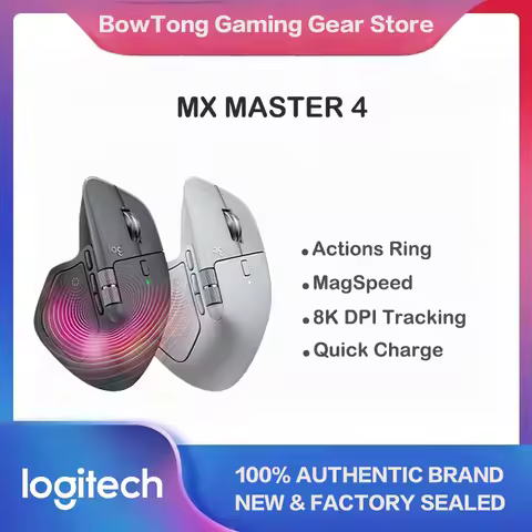 Logitech MX Master 4 Wireless Bluetooth Mouse, Silent Office Mouse, Upgraded Graphite Black w/ Wirel