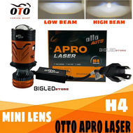 LAMPU MINI LENS OTTO AUTO APRO LASER H4 PREMIUM 80 WATT SELENOID HI LOW BEAM CUT OFF FLAT PEMASANGAN