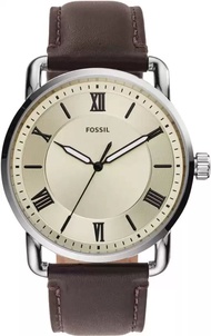 [Powermatic] Fossil FS5663 Copeland Analog Quartz Beige Dial Brown Leather Men's Watch