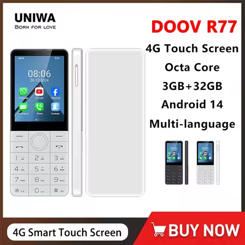 DOOV R77 4G Smart Touch Screen Keypad Mobile Phone without Camera 2.8 Inch 3GB+32GB 2100mAh Android 