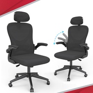 Simhact Office Chair Ergonomic Chair Home Office Chair Computer Mesh Chair with Lumbar Support and Flip-up Arms