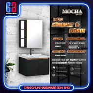 MOCHA MBF95003+MMC544AL-BL HONEYCOMB 5 IN1 CABINET - BLACK Toilet Basin Cabinet | Kabinet Cermin Sin