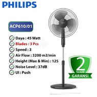 Philips Standing Fan ACP-610/01 3 Blade 45 Watt Stand Fan ACP610 Black