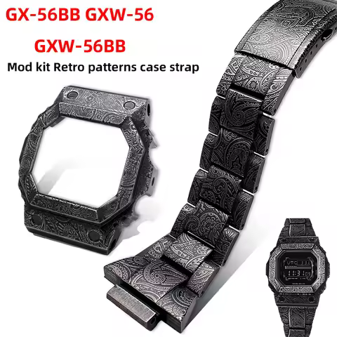 GX56 GX56BB Metal Case Strap Mod Kit For G-SHOCK Casio GX-56 GXW-56BB Stainless Steel bezel Band gx5