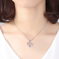 Pure Silver 999 Sterling Silver Heart-shaped Women's Pendant Necklace