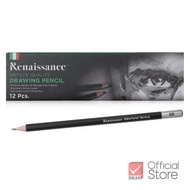 [แพ็ค12ชิ้น] Renaissance ดินสอ 2B 3B 4B 5B 6B HB EE ดินสอวาดเขียน จำนวน 12 แท่ง