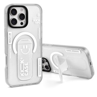 OATSBASF รวมทุกอย่าง-ฝาครอบป้องกันกระแทกฝ้าเคสโทรศัพท์ที่มีขาตั้งแม่เหล็กที่มองไม่เห็นสำหรับไอโฟน 16