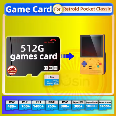 Game Card For Retroid Pocket Classic RPClassic Games PS2 PSP Android Handheld Gaming Console Gaming 