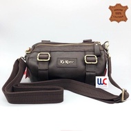 Kickers Premium Leather Round Shape Sling Bag Cross-body Bag Unisex