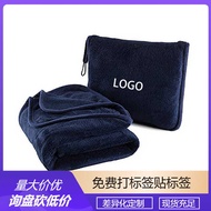 Flannel Portable Two-in-One Multifunctional Travel Blanket Foldable Blanket Airplane Bag Car Pillow 