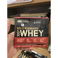 Optimum nutrition ON whey gold standard sachet on wgs whey protein isolate concentrate wpi wpc