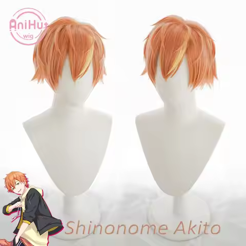 【AniHut】Shinonome Akito Orange Cosplay Wig Project SEKAI COLORFUL STAGE! Heat Resistant Synthetic Co