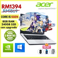 ACERGaming Laptop FREE GENSHIN Intel I5 8gb 240ssd Hd Webcam Best Graphic Thin &amp; Light Notebook Murah Refurbished