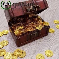 QUILLAN Pirate Gold Coins, Game Coin Plastic Fake Gold Treasure, Cosplay Props Party Decoration 2.5c