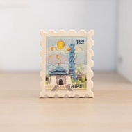 【拼風景磁鐵-漫遊台北】台灣紀念品 / 郵票磁鐵 / 12片拼圖