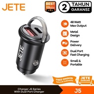 JETE J5 Car Charger Fast Charging 48W Type C PD & QC 3.0 - Warranty