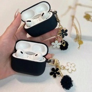 1 chiếc Vỏ tai nghe họa tiết hoa đen trắng tương thích với iPhone, Vỏ bảo vệ 1/2 tai nghe Earpods, V