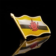 Brunei national flag crystal drop glue badge sweater brooch world flag badge，Brunei Flag Pin