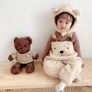 ชุดหมีวันซี่สำหรับทารกฤดูใบไม้ร่วงและฤดูหนาวมีสายสไตล์เกาหลีพร้อมฮู้ดเสื้อผ้าทารกแรกเกิด0-1เสื้อผ้าเด็ก