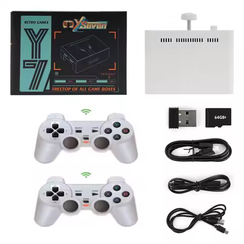 Y7 Video Game Console Linux System 256G Built 12000 Games Rechargeable Wireless Handle Low Latency C