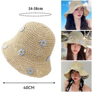 Korean Floral Crochet Hat Korean Straw Bucket Hat Women's Knitted Hat