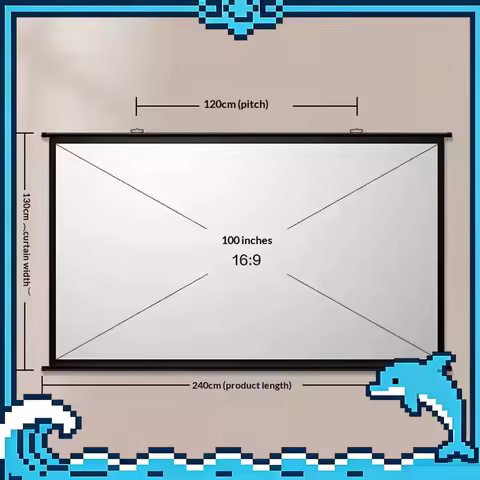 Vidda PS100 Projector Screen 100-inch Photon Wall Curtain Anti-curling 30% Gain Projectors Screen fo