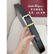 ◈☞☄ Ferra gamo classic mens belt/counter matching metal buckle/cowhide double-sided external use/cas