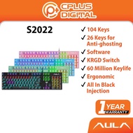 AULA S2022 Wired Mechanical Gaming Keyboard 104 Keys 26 Keys for Anti-ghosting KRGD Switch