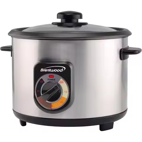 8-Cup Stainless Steel Rice Cooker, 16-Cup Cooked Capacity, 500W with 60-Minute Timer, Auto-Warm Feat