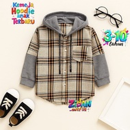 KEMEJA LONG-SLEEVED HODIE SHIRT FOR CHILDREN AGED 3-10 YEARS/ CHILDREN'S FLANEL HODIE SHIRT CHILDREN