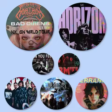 Band B-Bring Me The H-Horizon Cartoon Badges 25 32 44 58 75 Mm Round Cosplay Pin Bag Decor Fans Coll