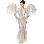 Silver gray angel costume COS costume Zombie angel costume Women's Halloween costume Wings uniform