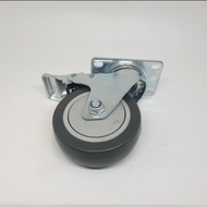 Tpr Medium Duty Rubber Wheels 4 inch (100 x 32) Brake Plate