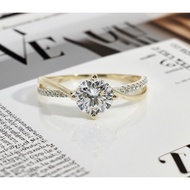 Top Quality Engagement Ring Gold Jewelry 9K 14K 18K Real Gold Rings Women