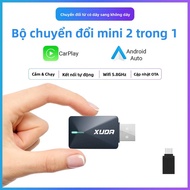 XUDA 2025 Mini AI Car Play Box Không Dây 2 Trong 1 5G WiFi & Bluetooth 5 Android Auto Plug & Play Kế