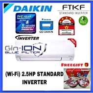 (JB) DAIKIN 2.5HP STANDARD INVERTER R32 AIR-CONDITIONER FTKF SERIES BUILD-IN WIFI (FTKF71B/RKF71A-3WMY-LF)