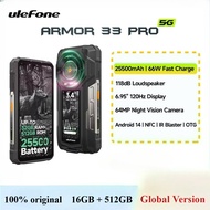 【Official shop】Ulefone Armor 33 Pro 5G Rugged Phone Smartphone Android 14 16GB (Up to 32GB)+512GB 25