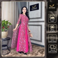 Zonbig innovative middle-aged ao dai Fake ao dai dress for mothers with four-piece ao dai design - Y