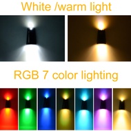 2Pcs Mini Outdoor LED Solar Wall Lamp Up Down WhiteWarm Light Color Lighting For Garden House Park Decoration
