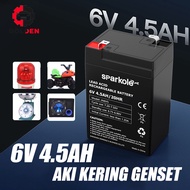Eelic aki-6v4.5ah hitam aki kering 6 volt 4.5 ah untuk menyuplai arus listrik AKI baterai Motor Aki