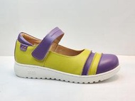 Zobr 路豹 零碼鞋 8.5號 路豹 Zobr 牛皮氣墊氣墊娃娃鞋 R115 黃紫色 特價:990元 R系列