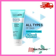 Cosmoderm Niacinamide Salicylic Acid Soothing Cream Cleanser 50ml | Pencuci muka BHA pimple acne skin acne scar pore