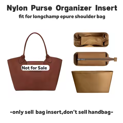 Nylon Purse Organizer Insert Fit for Longchamp Epure Shouder Bag, Slim Inner Liner Bag Organizer Ins