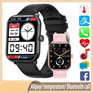 นาฬิกาออกกำลังกาย Body Temperature Full Touch Sports Smart Watch Male Female HR Fitness Tracker Bluetooth Call Smartwatch