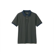 MUJI MUJI Mens Cotton Washed Tianzhu Woven Short Sleeve POLO Shirt