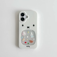 Casing iPhone Miffy Rabbit Telinga | Design Kartun Jelas untuk iPhone 13-17 Pro